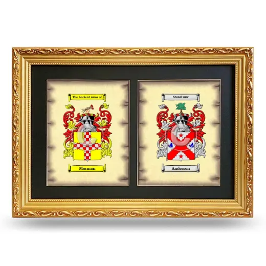 Double Coat of Arms Framed - Gold