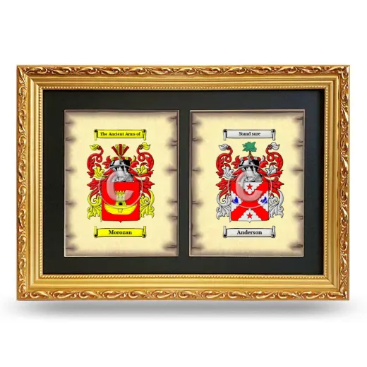 Double Coat of Arms Framed - Gold