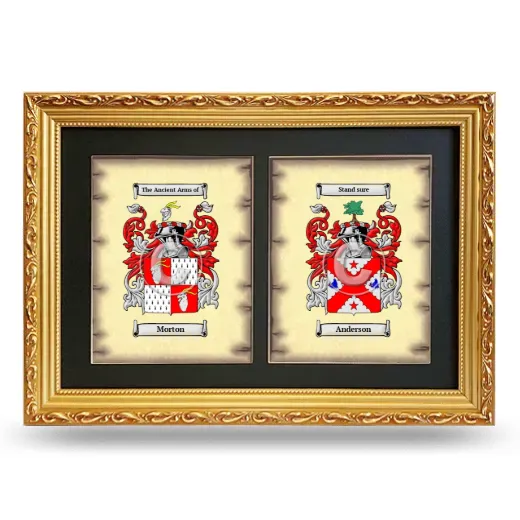 Double Coat of Arms Framed - Gold