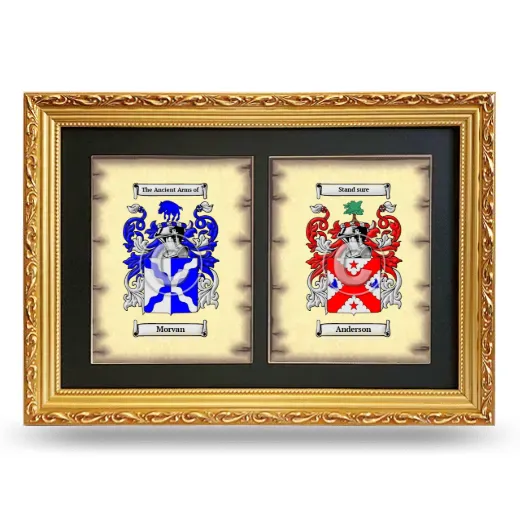 Double Coat of Arms Framed - Gold
