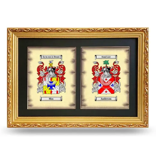 Double Coat of Arms Framed - Gold