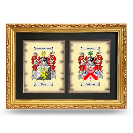 Double Coat of Arms Framed - Gold