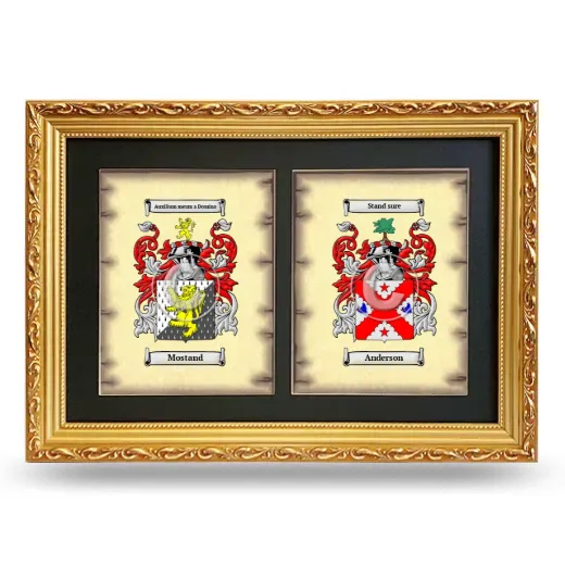 Double Coat of Arms Framed - Gold