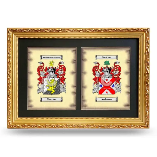 Double Coat of Arms Framed - Gold