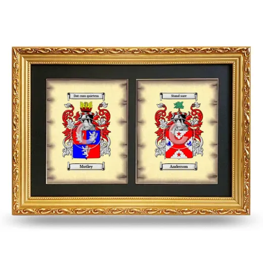 Double Coat of Arms Framed - Gold