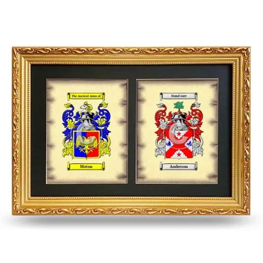 Double Coat of Arms Framed - Gold