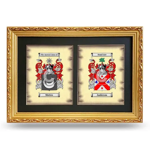 Double Coat of Arms Framed - Gold