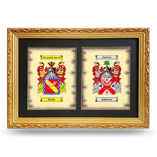 Double Coat of Arms Framed - Gold