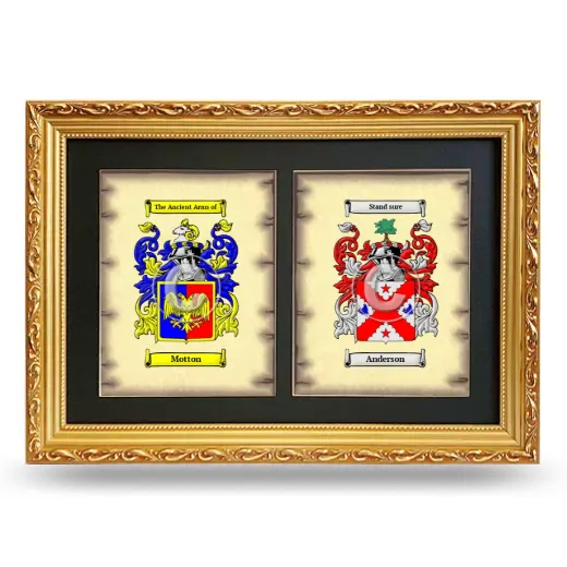 Double Coat of Arms Framed - Gold