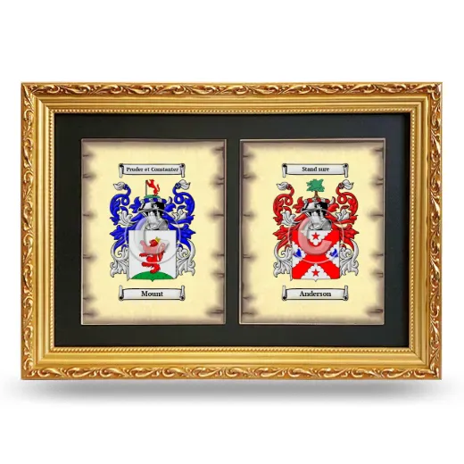 Double Coat of Arms Framed - Gold