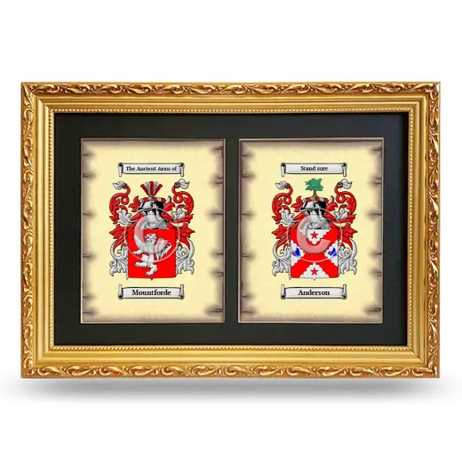 Double Coat of Arms Framed - Gold