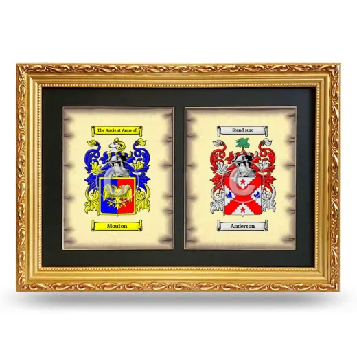 Double Coat of Arms Framed - Gold