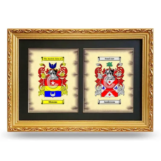 Double Coat of Arms Framed - Gold