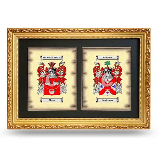 Double Coat of Arms Framed - Gold