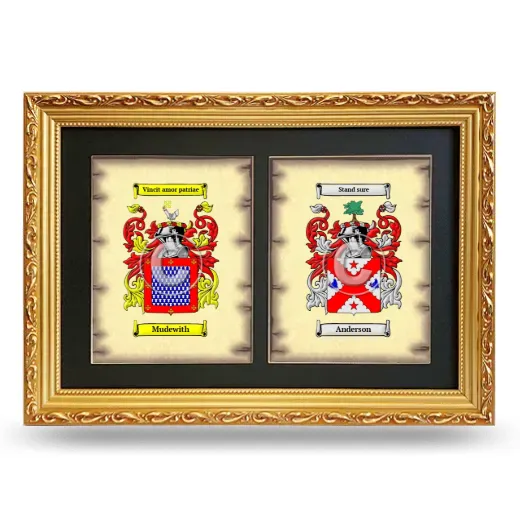 Double Coat of Arms Framed - Gold