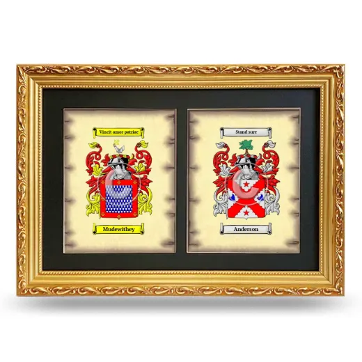 Double Coat of Arms Framed - Gold