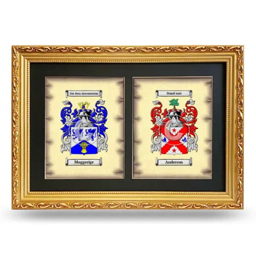 Double Coat of Arms Framed - Gold