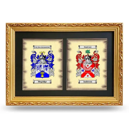 Double Coat of Arms Framed - Gold