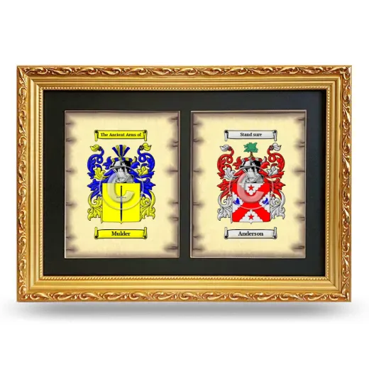 Double Coat of Arms Framed - Gold
