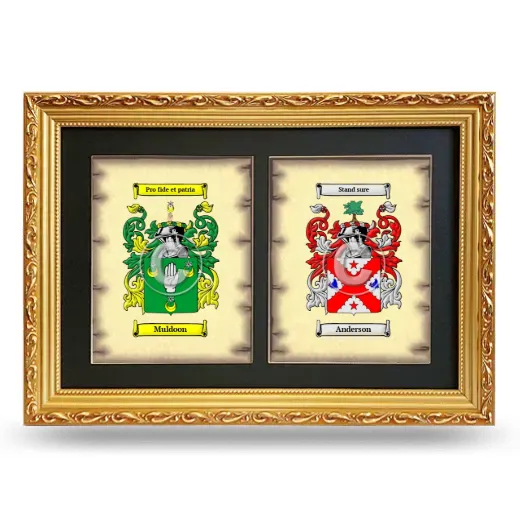Double Coat of Arms Framed - Gold