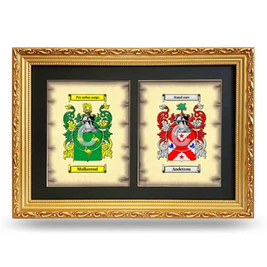 Double Coat of Arms Framed - Gold