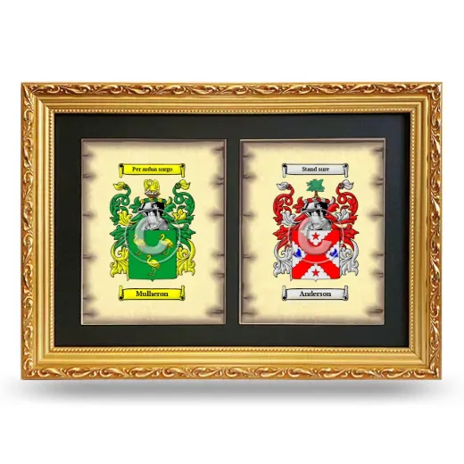 Double Coat of Arms Framed - Gold