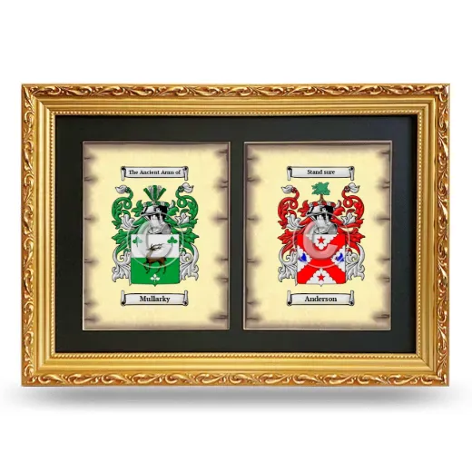 Double Coat of Arms Framed - Gold