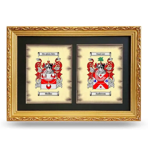 Double Coat of Arms Framed - Gold
