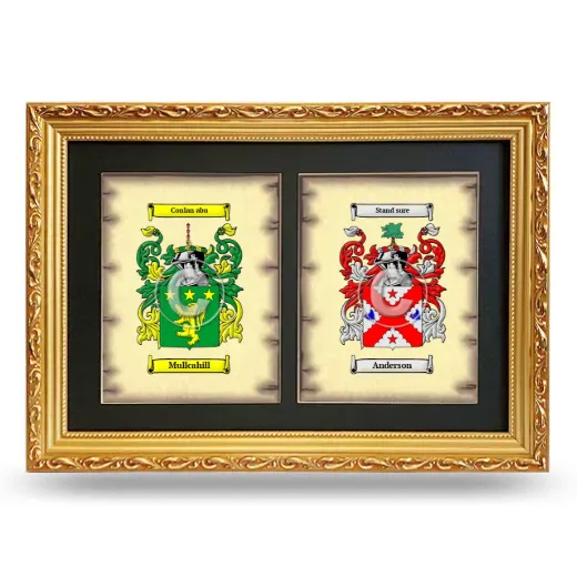 Double Coat of Arms Framed - Gold
