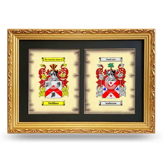 Double Coat of Arms Framed - Gold