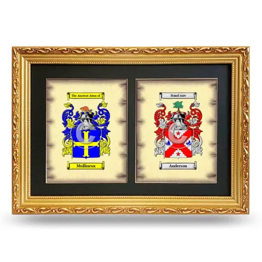 Double Coat of Arms Framed - Gold