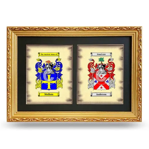 Double Coat of Arms Framed - Gold
