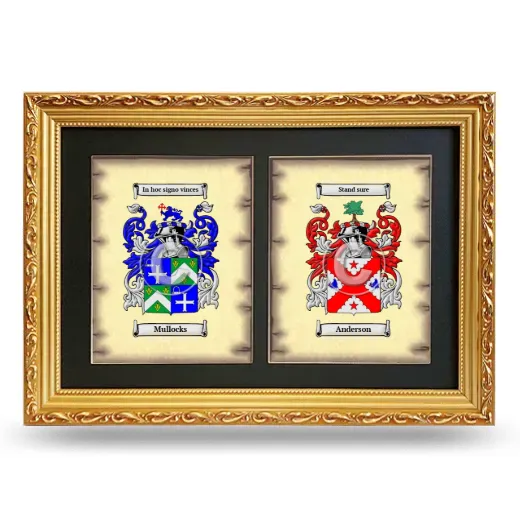 Double Coat of Arms Framed - Gold