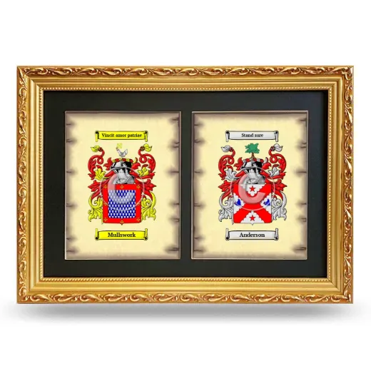 Double Coat of Arms Framed - Gold