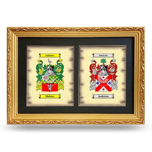 Double Coat of Arms Framed - Gold
