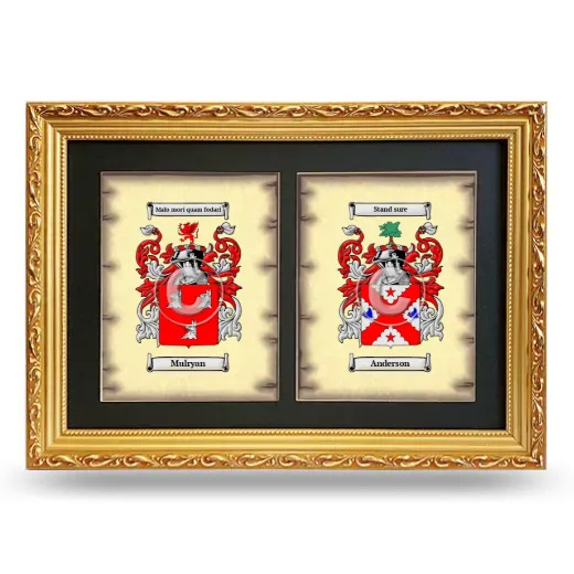 Double Coat of Arms Framed - Gold