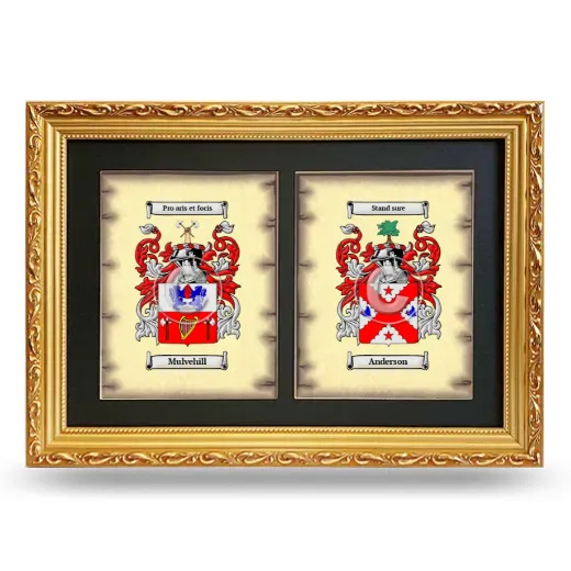 Double Coat of Arms Framed - Gold