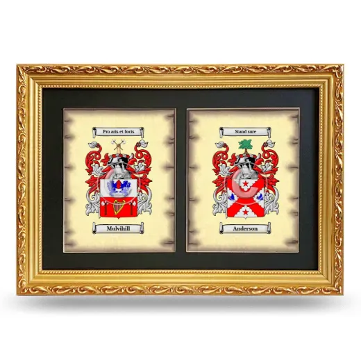 Double Coat of Arms Framed - Gold