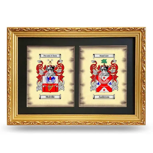 Double Coat of Arms Framed - Gold