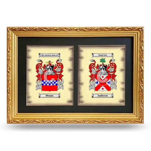 Double Coat of Arms Framed - Gold