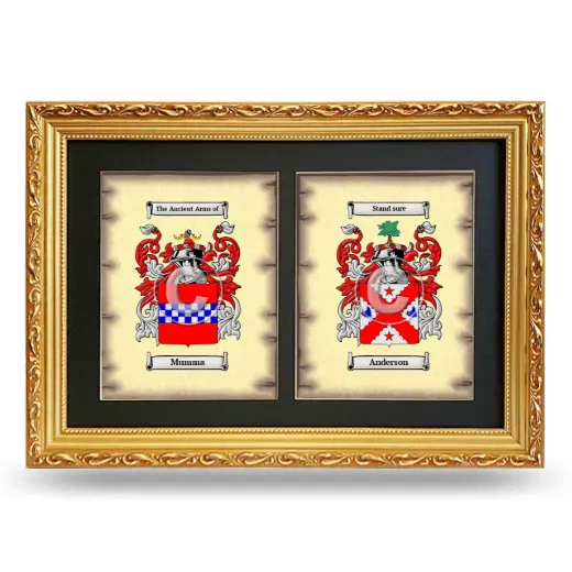 Double Coat of Arms Framed - Gold