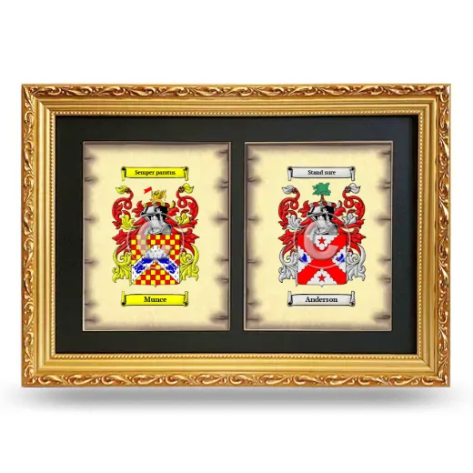 Double Coat of Arms Framed - Gold
