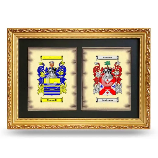 Double Coat of Arms Framed - Gold