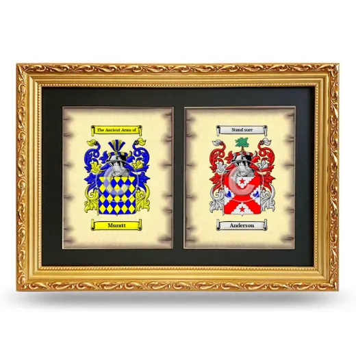 Double Coat of Arms Framed - Gold