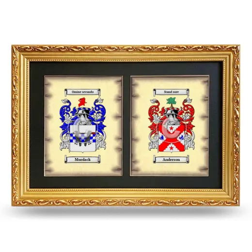Double Coat of Arms Framed - Gold