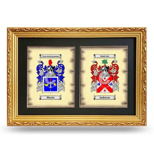 Double Coat of Arms Framed - Gold