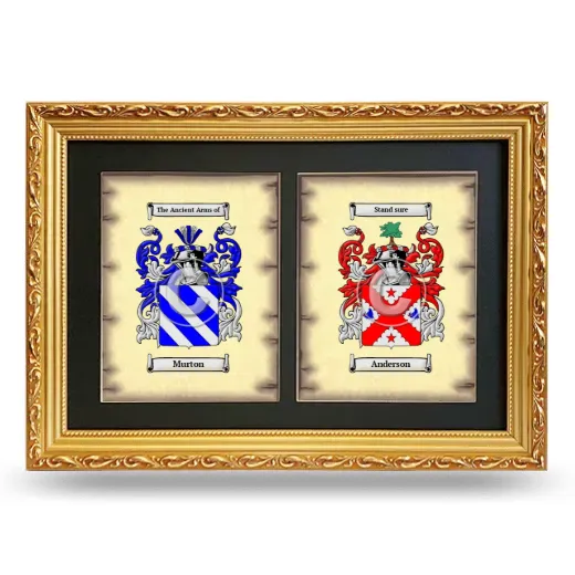 Double Coat of Arms Framed - Gold