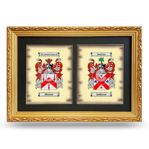 Double Coat of Arms Framed - Gold