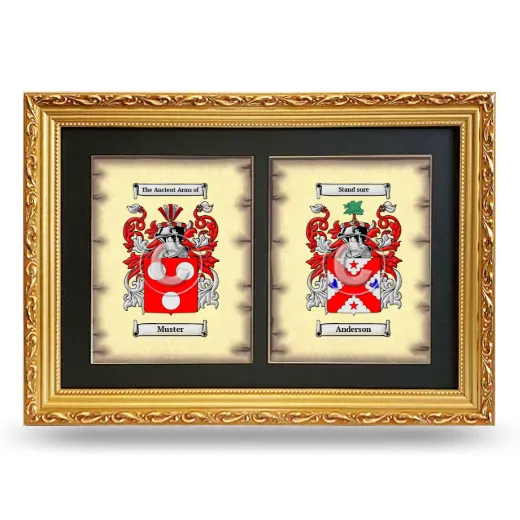 Double Coat of Arms Framed - Gold