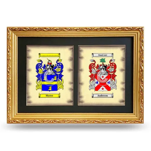 Double Coat of Arms Framed - Gold